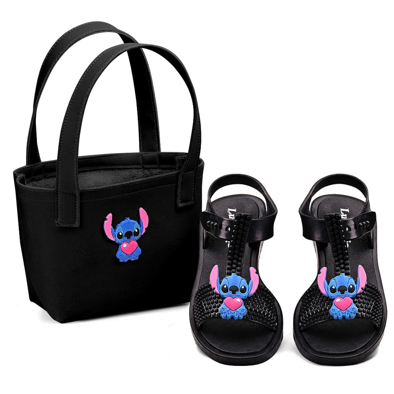 Sandália Infantil Blogueirinha Leve Confortável com Bolsa