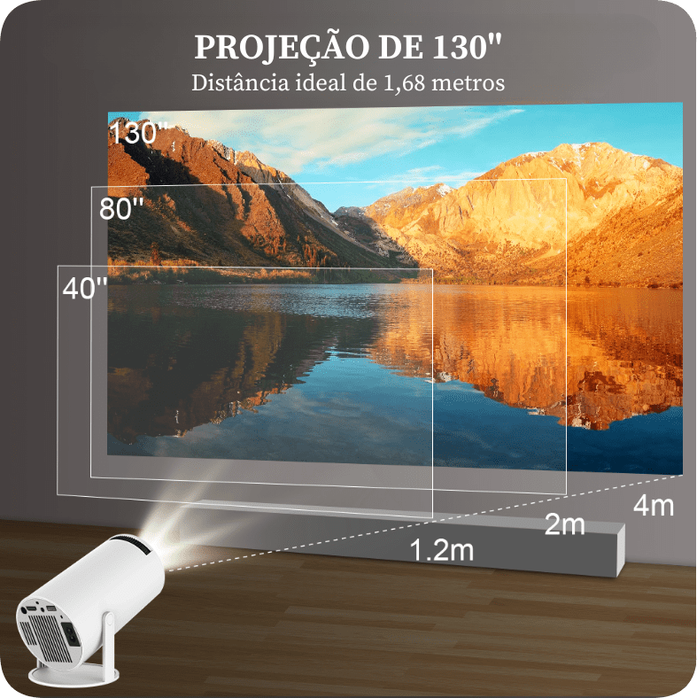 Projetor de Cinema Cubic Ultra Original LED 4k - Wi-Fi - Android + Frete Grátis