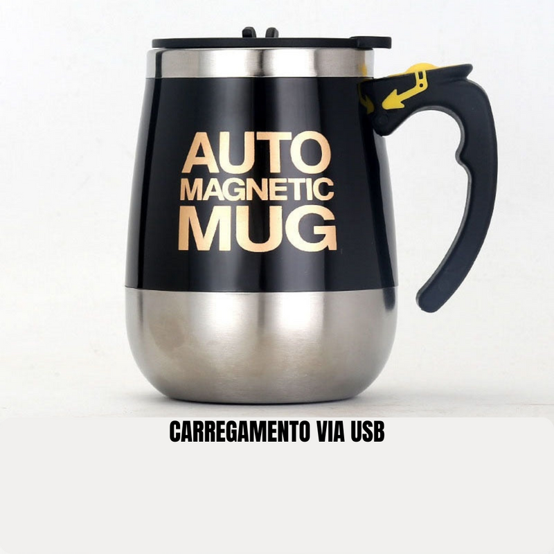 CANECA TÉRMICA COM MISTURADOR MAGNÉTICO, AUTOMÁTICO E TAMPA