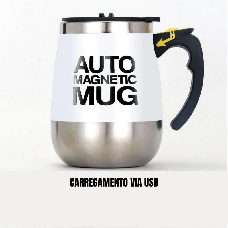 CANECA TÉRMICA COM MISTURADOR MAGNÉTICO, AUTOMÁTICO E TAMPA