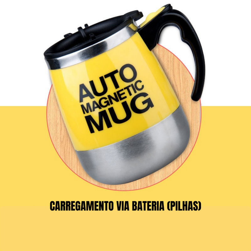 CANECA TÉRMICA COM MISTURADOR MAGNÉTICO, AUTOMÁTICO E TAMPA