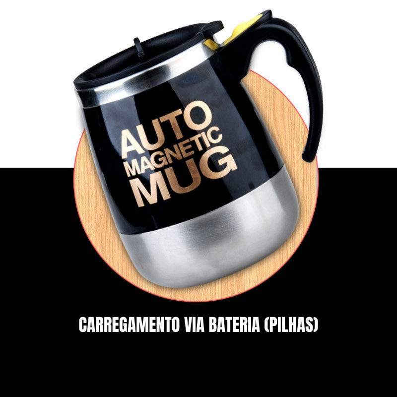 CANECA TÉRMICA COM MISTURADOR MAGNÉTICO, AUTOMÁTICO E TAMPA