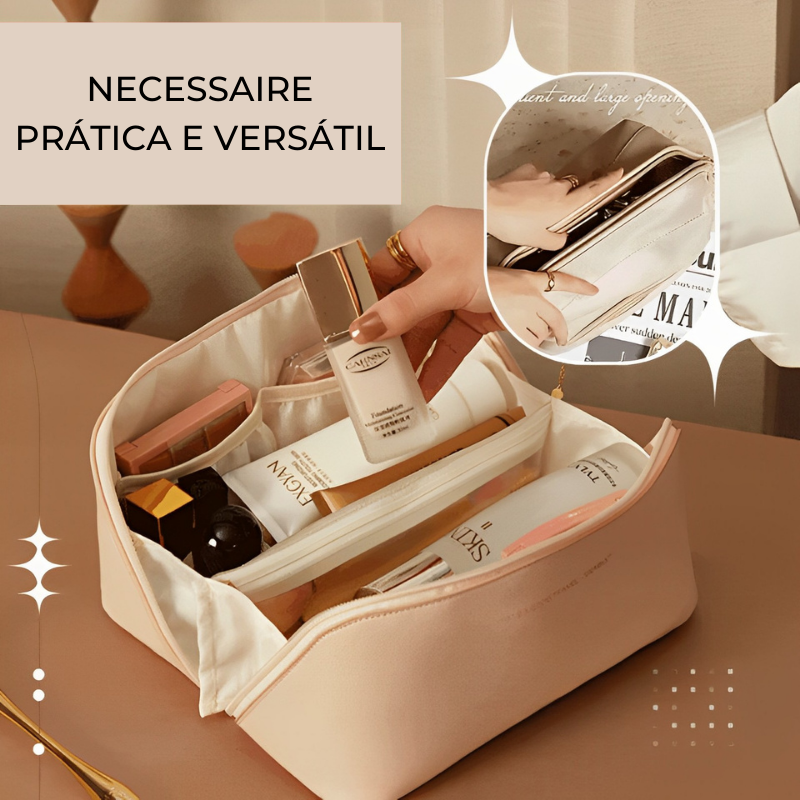 Necessaire Organizadora Feminina Linda Mulher - Ideal para Maquiagens e Itens Pessoais - Design Dobrável com 6 Compartimentos e Proteção Térmica