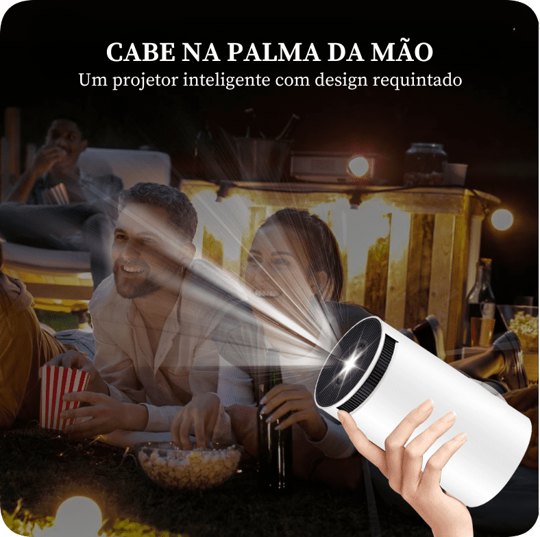 Projetor Portátil Cubic Ultra 4K: Cinema em Casa com Wi-Fi e Android para Entretenimento Completo