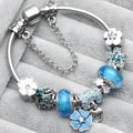 Pulseira Feminina Love Dreams Prata 925 com 9 Berloques + Pega Ladrão - Hipoalergênica
