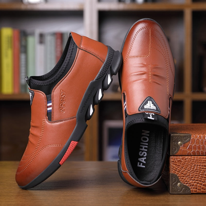 Sapatênis Masculino em Couro com Solado Ortoflex – Caminhe com Conforto