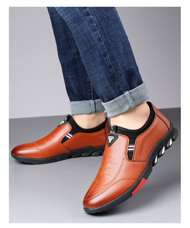 Sapatênis Masculino em Couro com Solado Ortoflex – Caminhe com Conforto