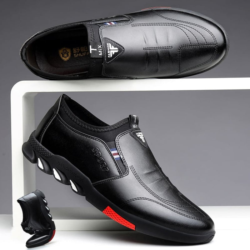 Sapatênis Masculino em Couro com Solado Ortoflex – Caminhe com Conforto